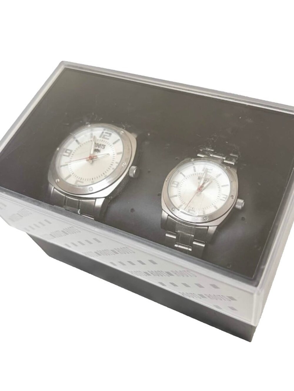 Roots Matching His & Hers Stainless Steel Watch Set NWT Nickel-Free Rare